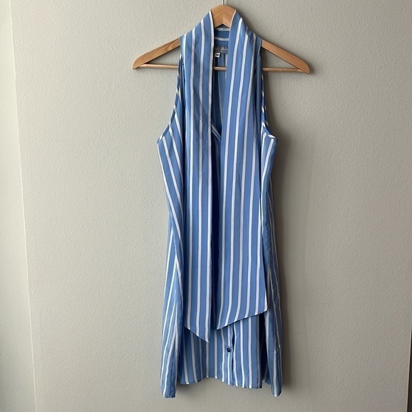 Hunter Dixon Anthropologie 100% Silk Sleeveless Mini Dress Bow Tie Size Medium - Picture 6 of 10